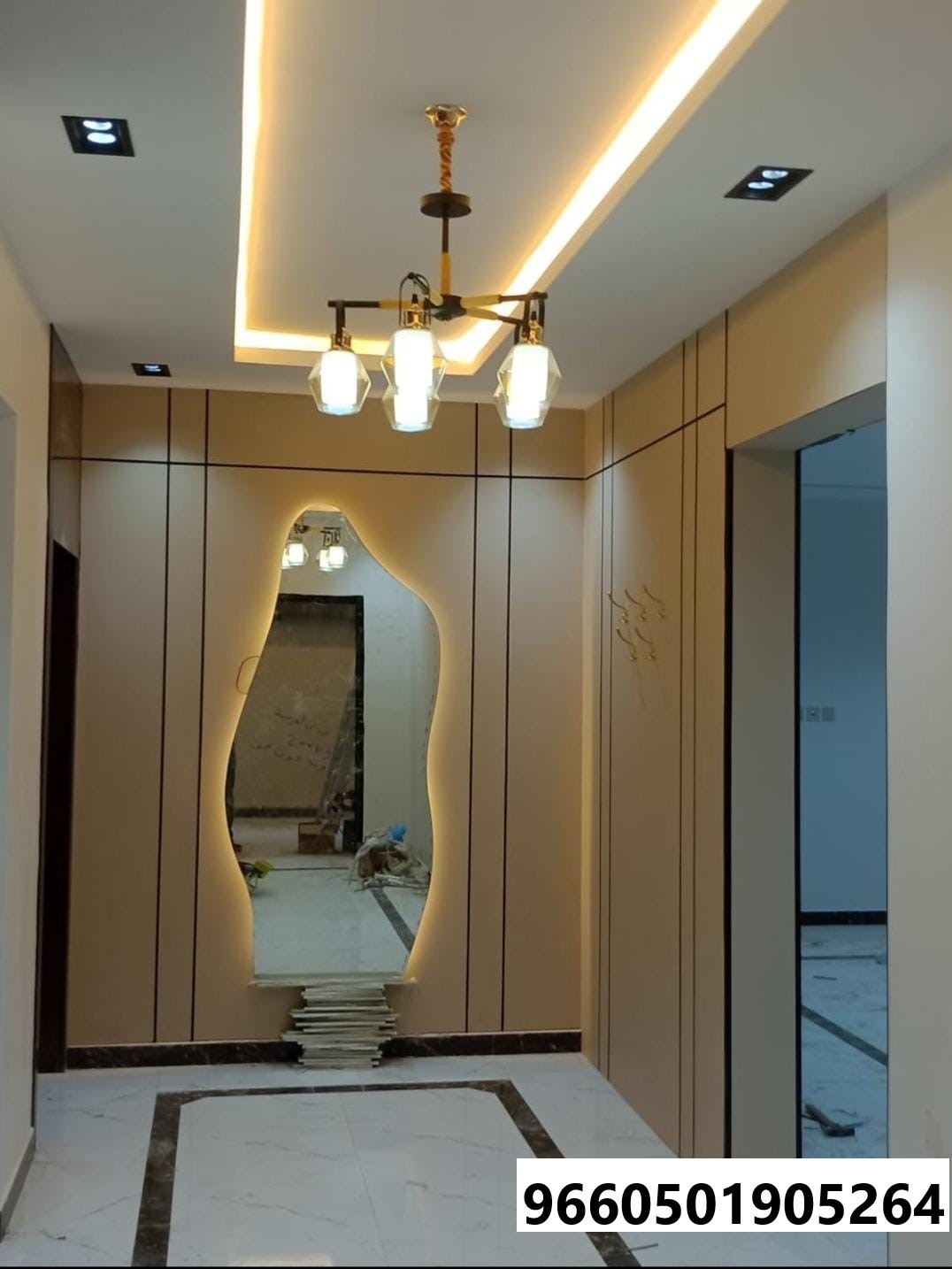 ديكور مدخل أبها ت : 0501905264 ديكورات مداخل مع مرايا أحد جيزان